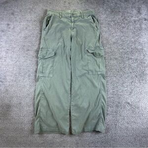 American Eagle Mid Rise Baggy Wide Leg Pants Women’s Size 4 S Green Cargo Skater